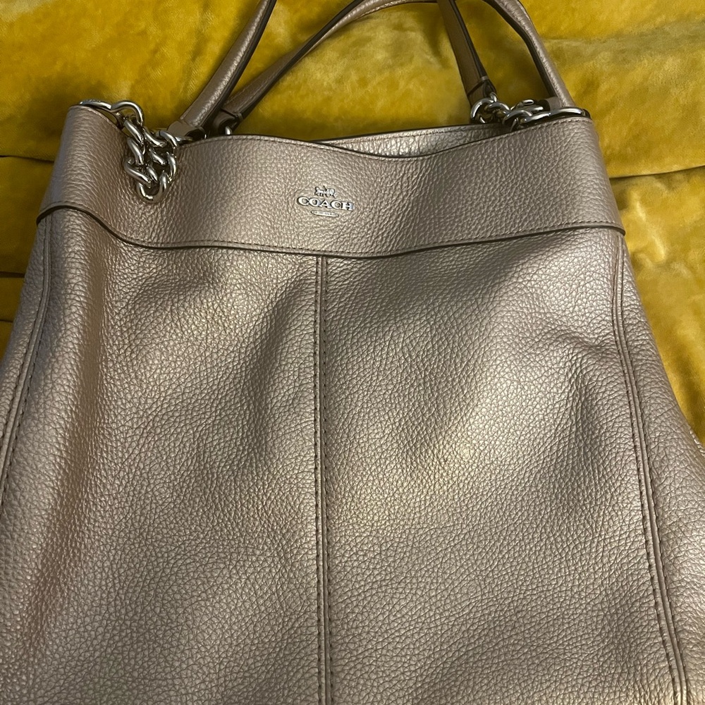 Coach Metallic Tan Shoulder Bag